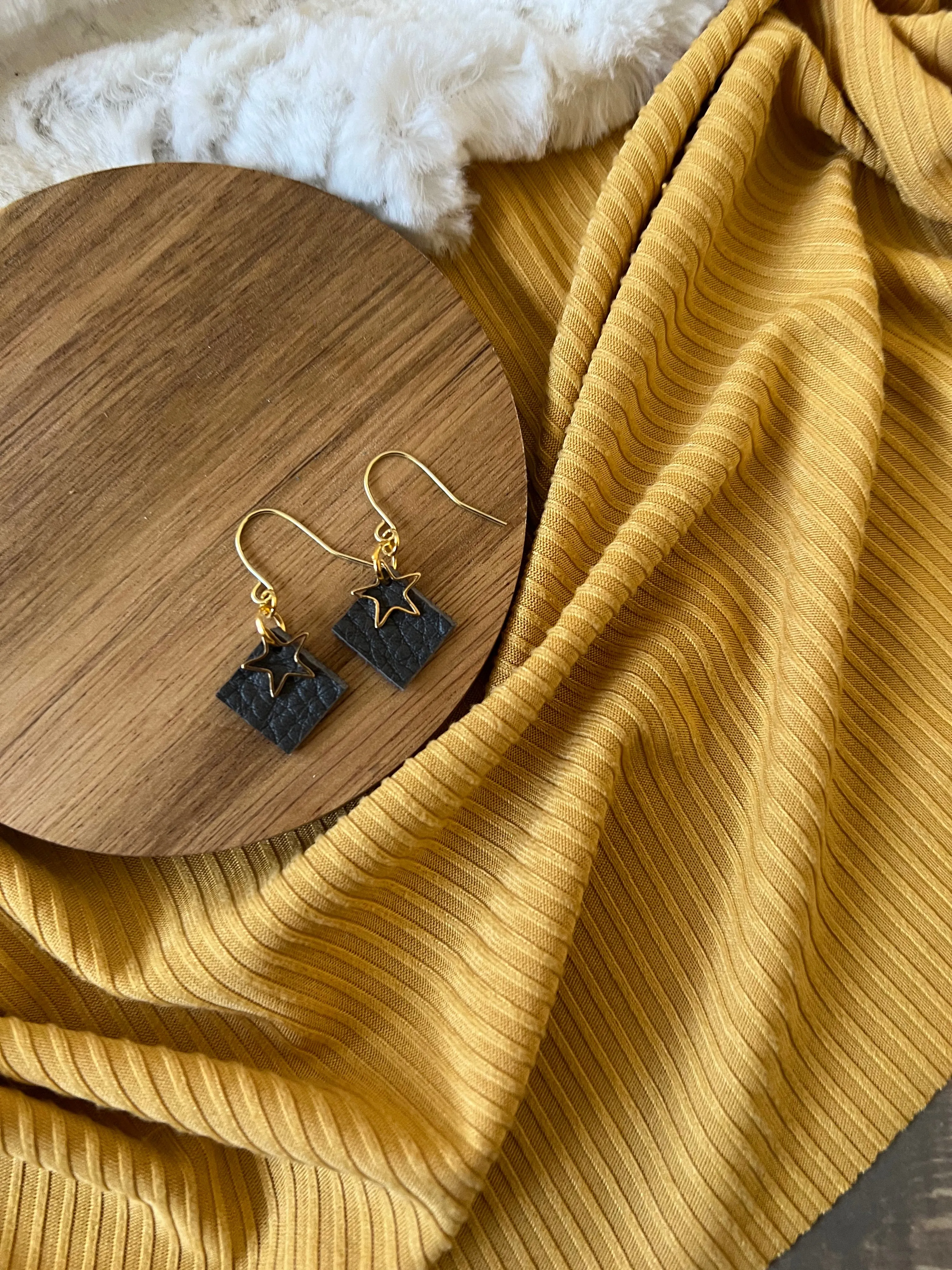 North Star Leather Earrings