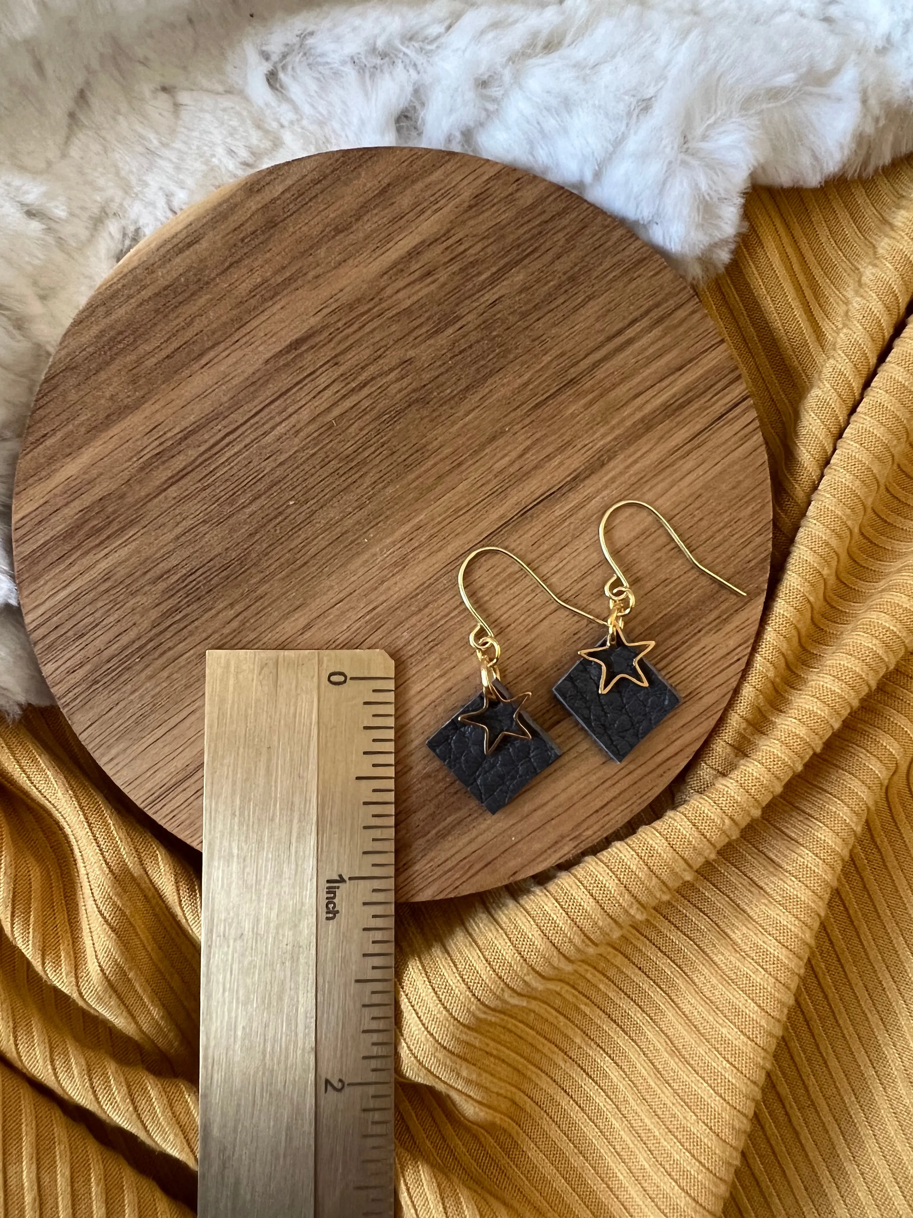 North Star Leather Earrings