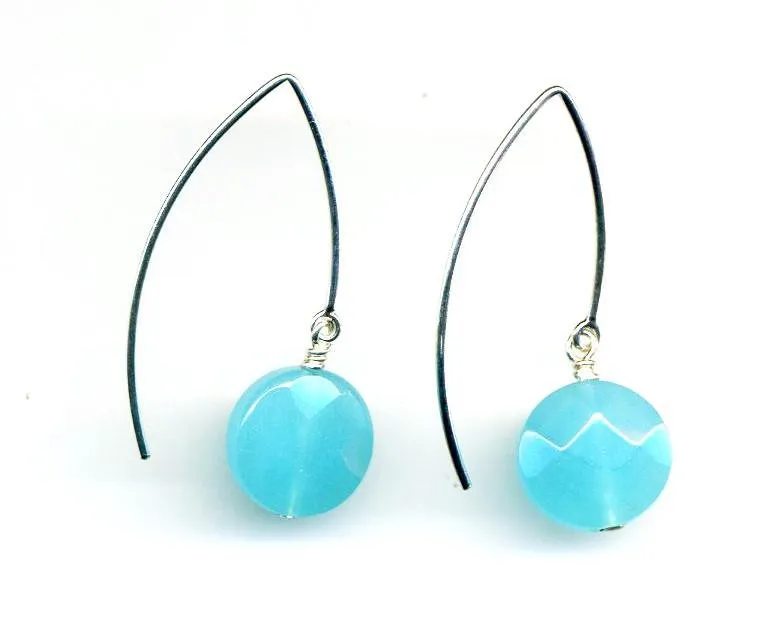 Ocean Quartz Wishbone Earrings