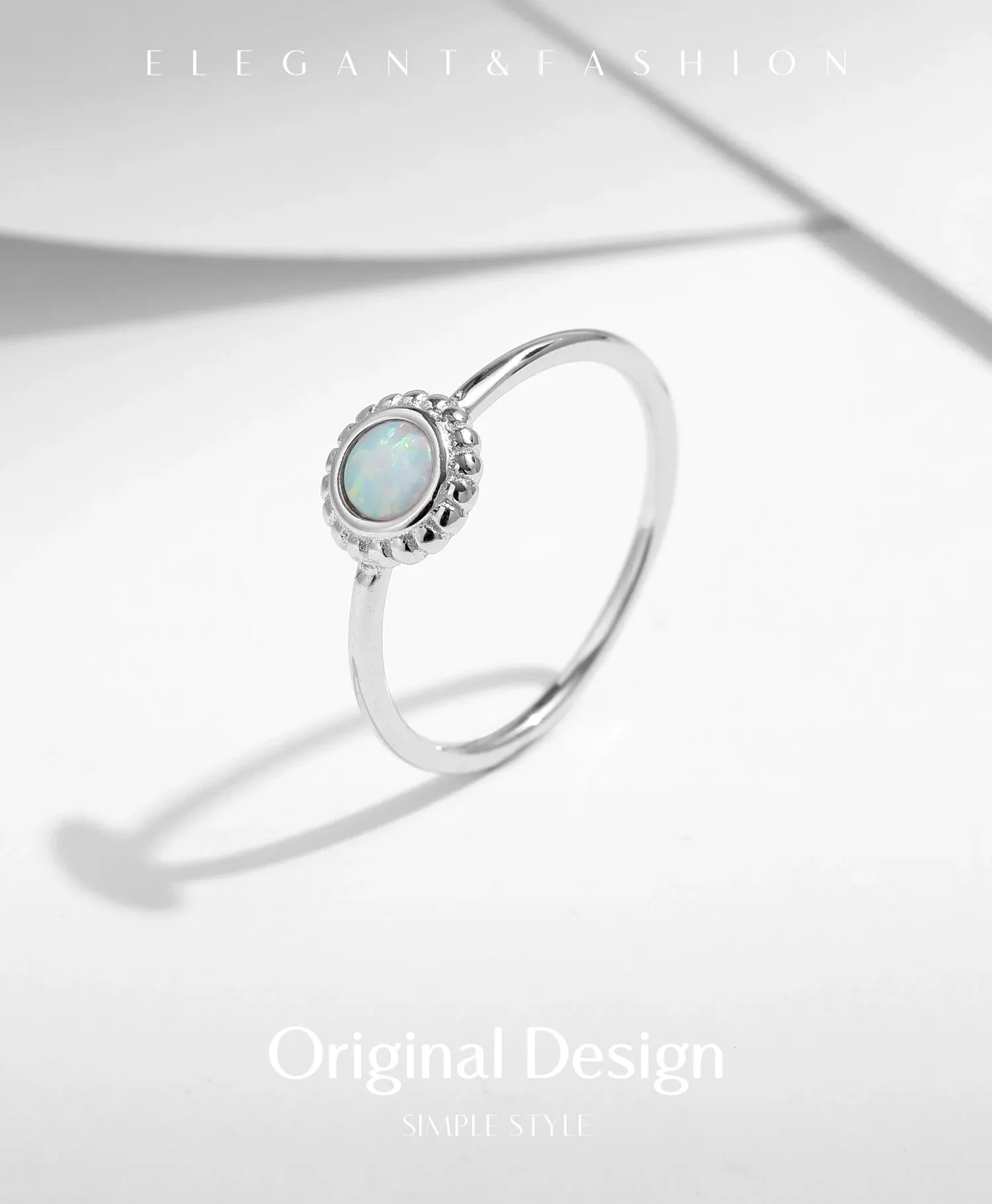 Opal Sunflower Silver Ring