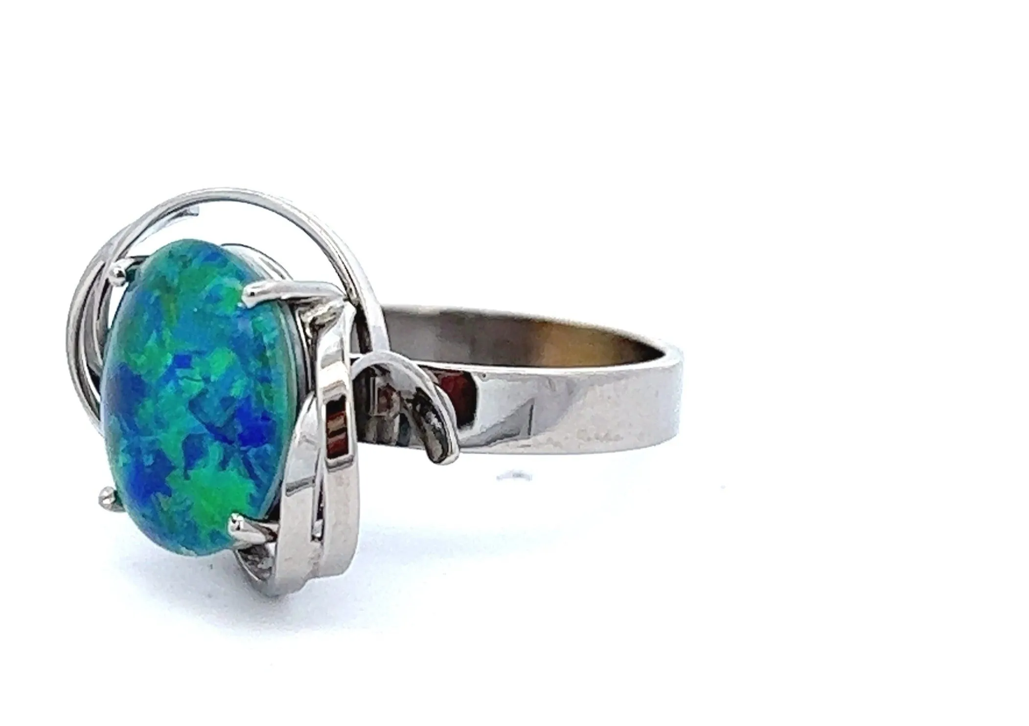 Opal Triplet & White Gold Cocktail Ring