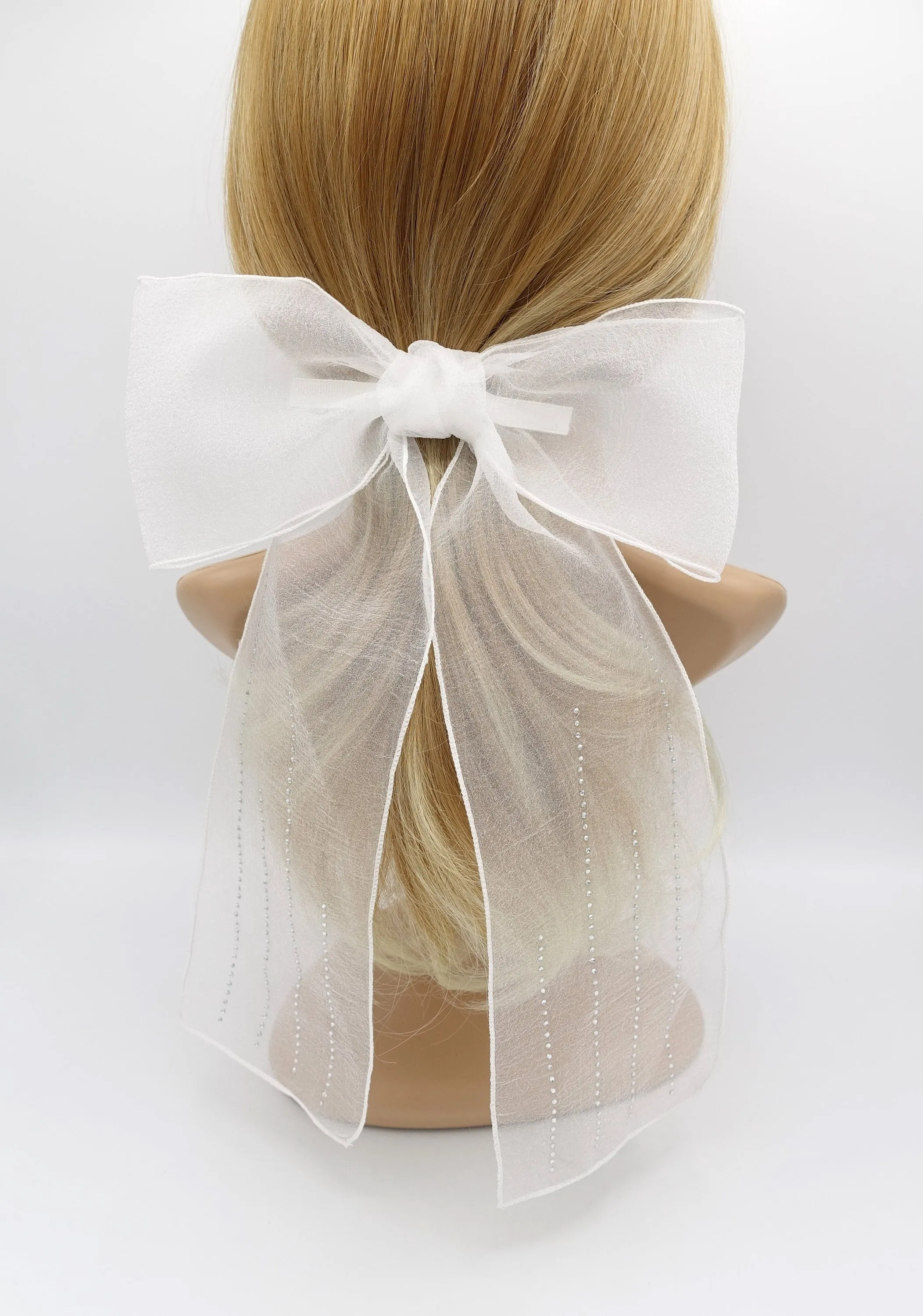 organza bling hair bow large sytlish hair bow for women