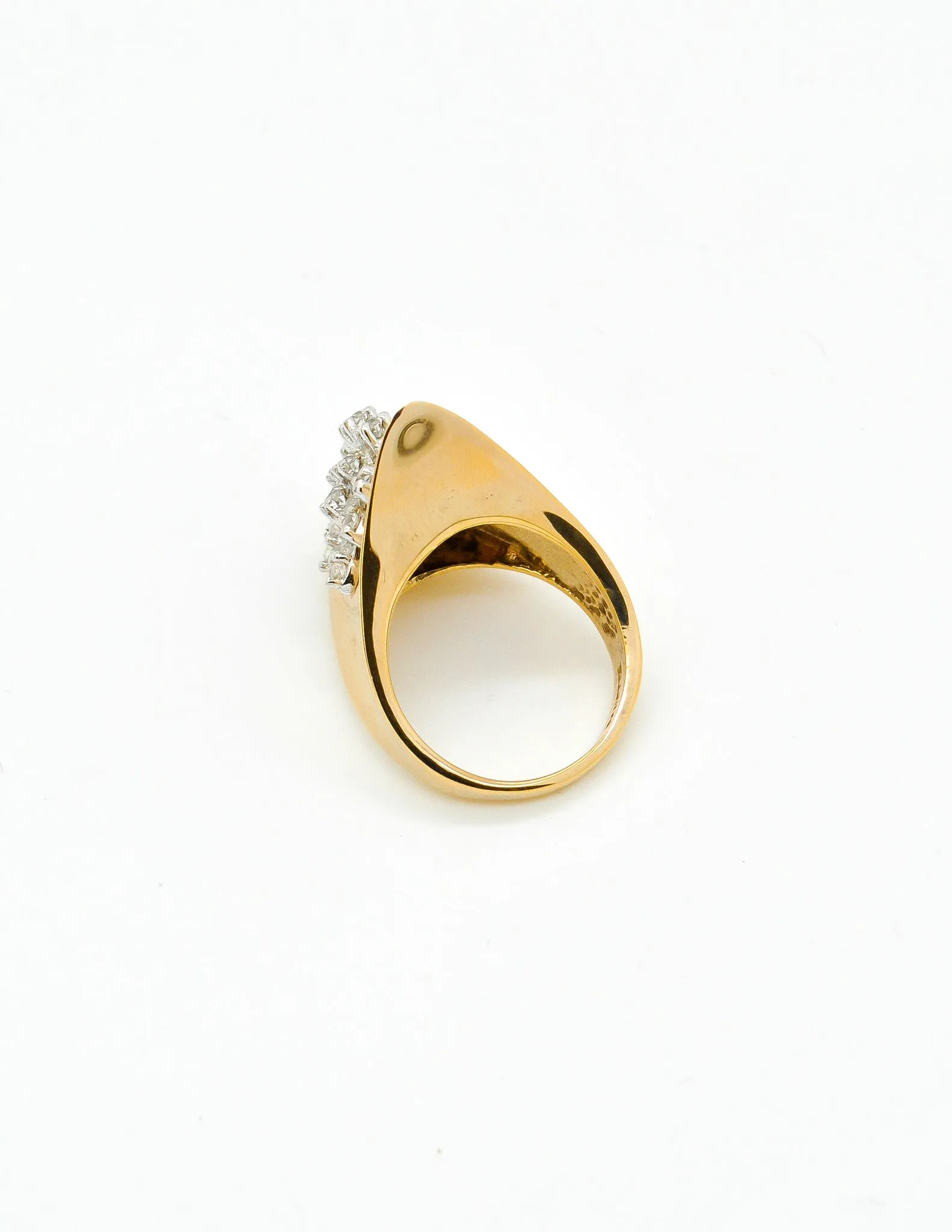 Panetta Vintage Modernist Gold Rhinestone Cocktail Ring