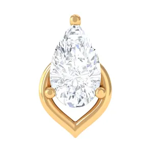 Pear Shape Diamond Solitaire Earring for Helix Piercing