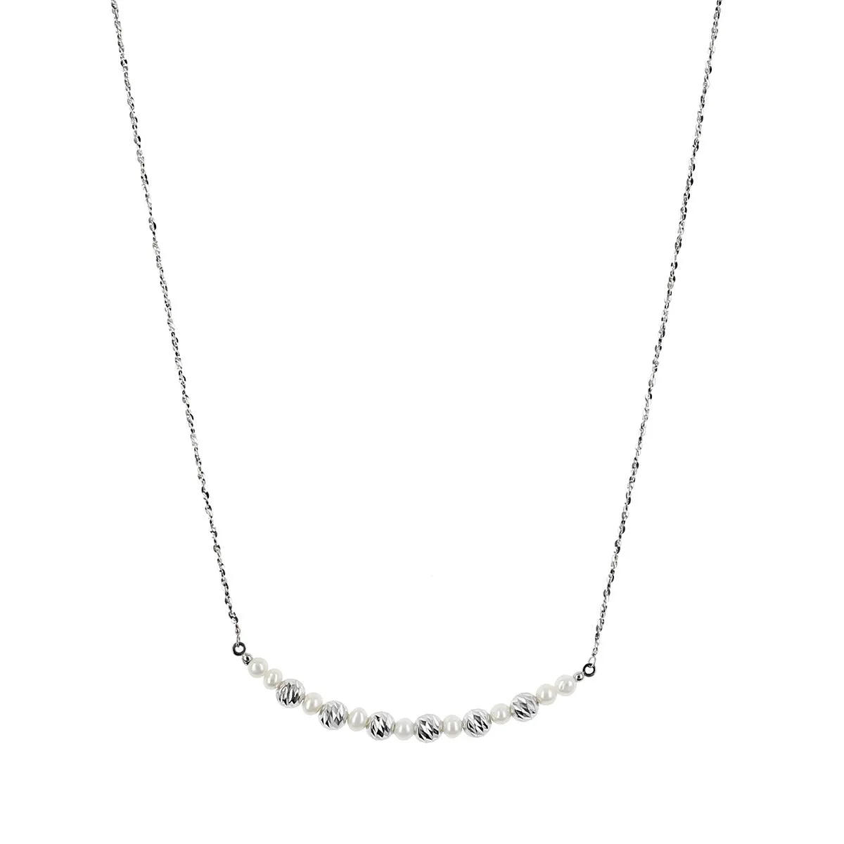 Pearl and Bead Bar Necklace