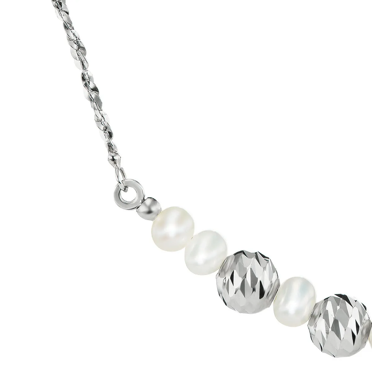 Pearl and Bead Bar Necklace