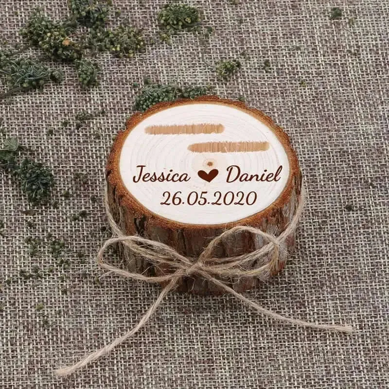 Personalized Wedding Ring Bearer Box Rustic Wedding Ring Box