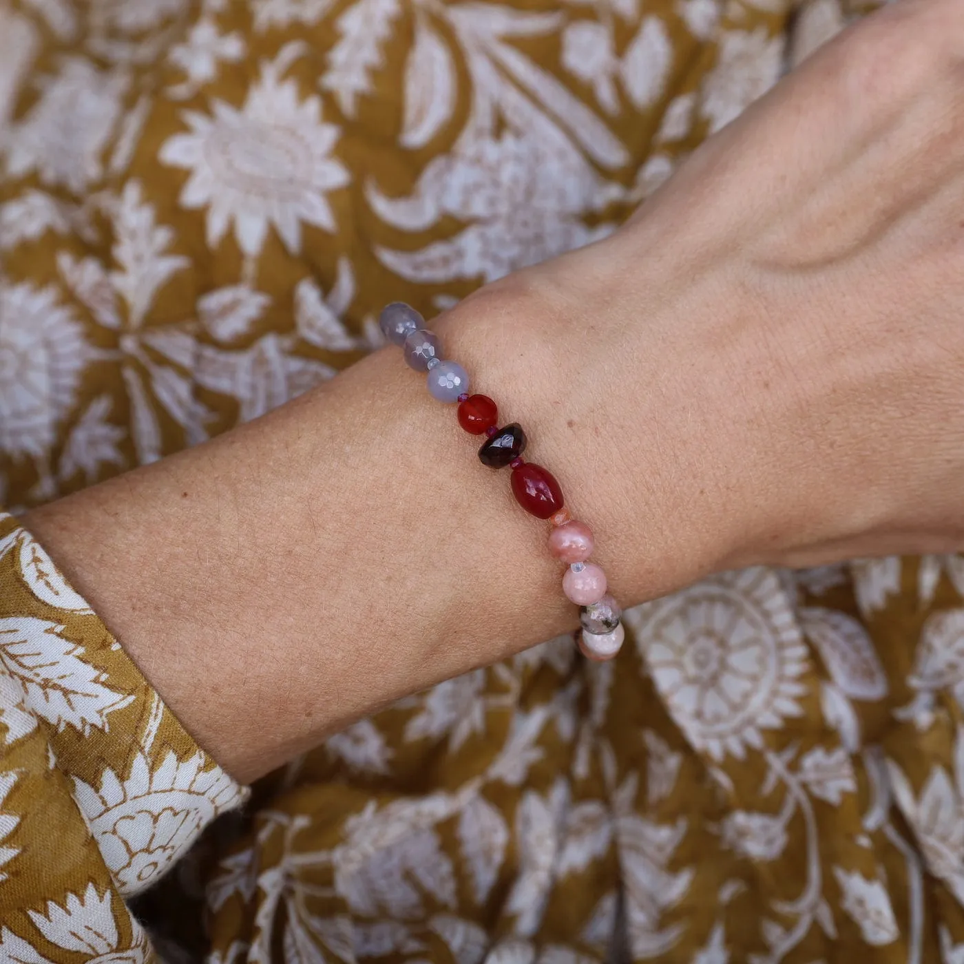 Pink Agate Mix Bracelet