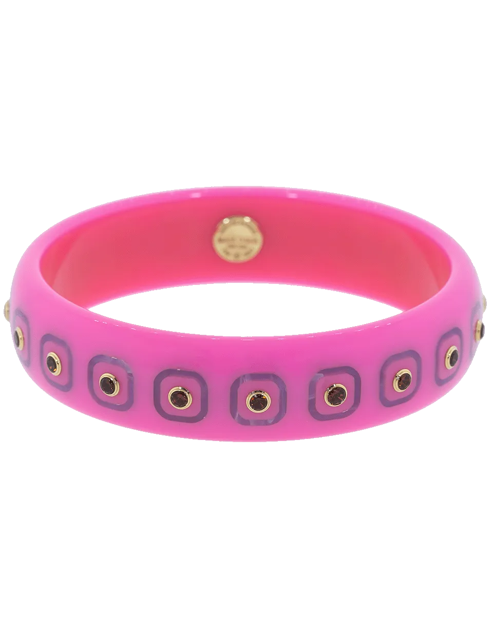 Pink and Purple Bakelite Garnet Bangle