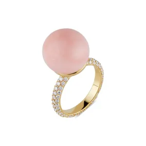 Pink Opal Pave Ring, Large