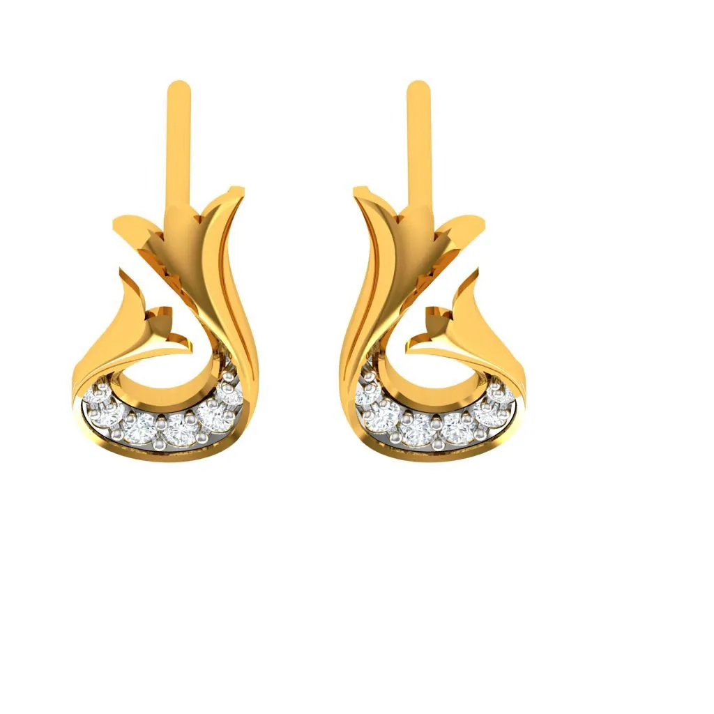 Pleasant Daily Wear 18k Gold Diamond Ear Top