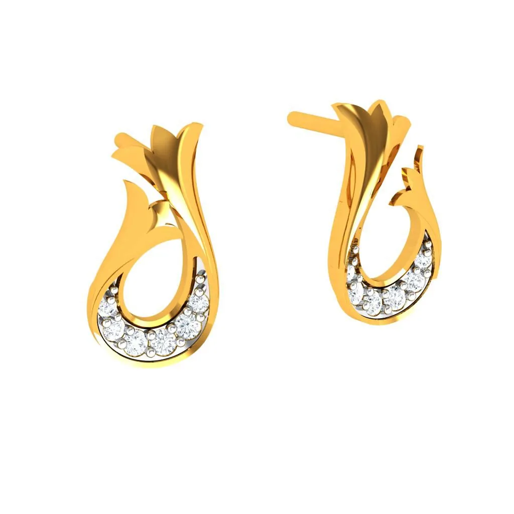 Pleasant Daily Wear 18k Gold Diamond Ear Top