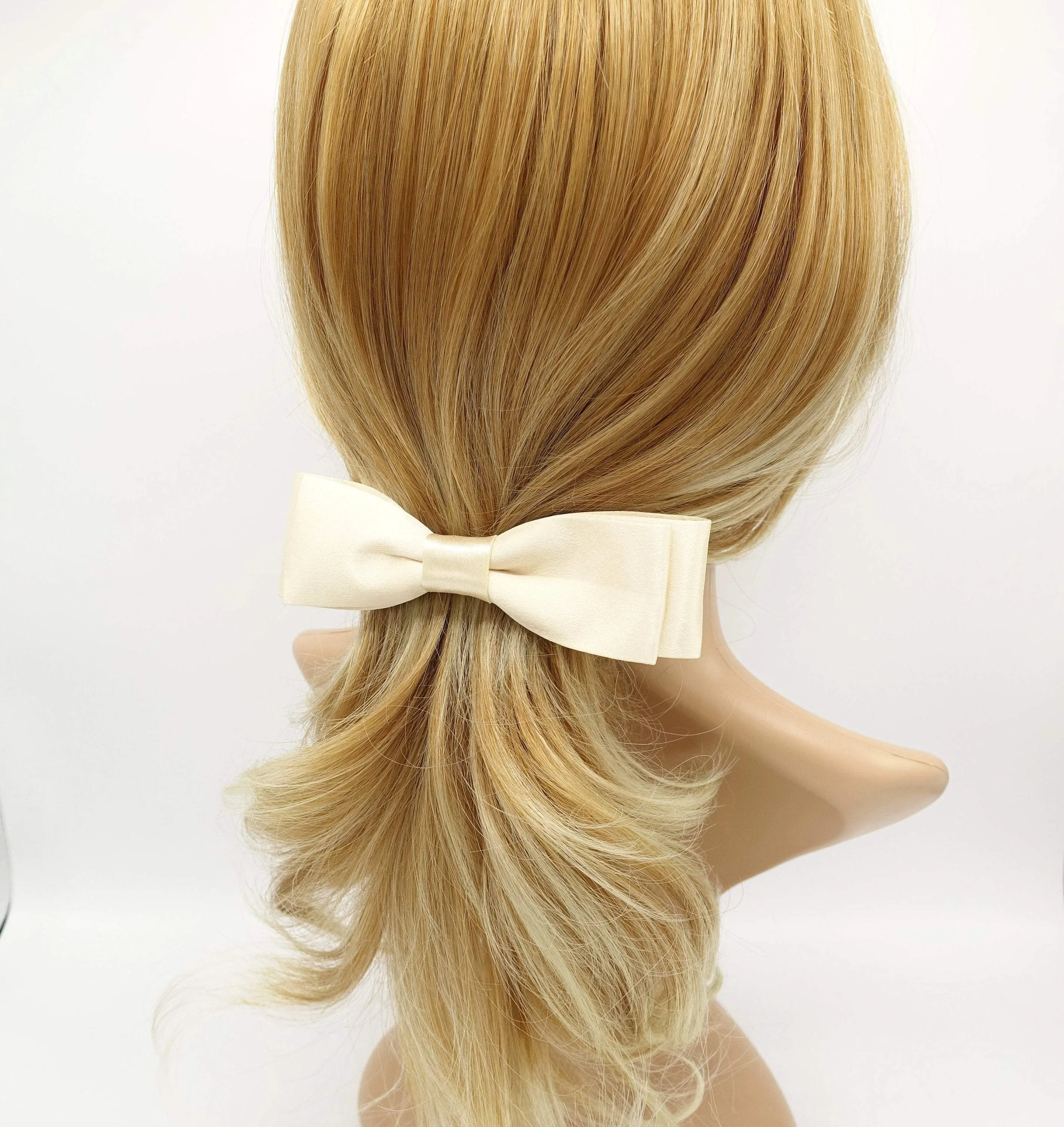 pleated fabric hair bow twisted edge fabric trim hair bow women hair accessory