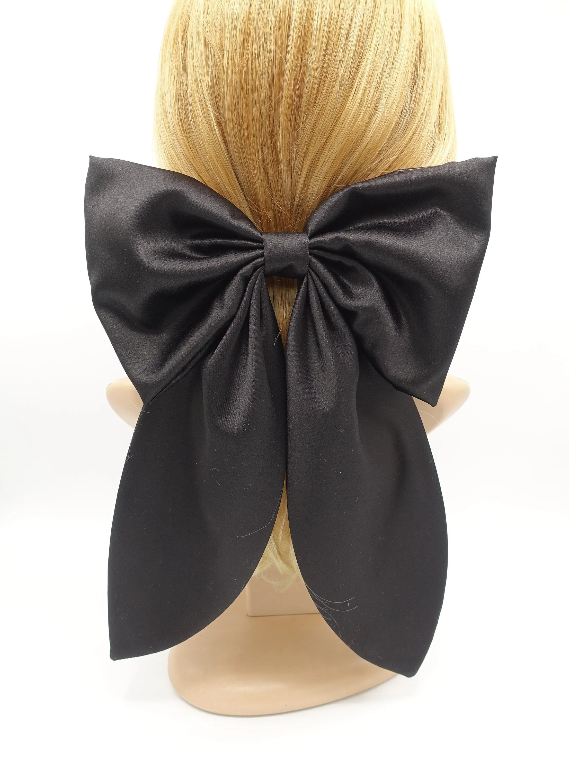 plus grand satin hair bow long tail large hair accessory for women