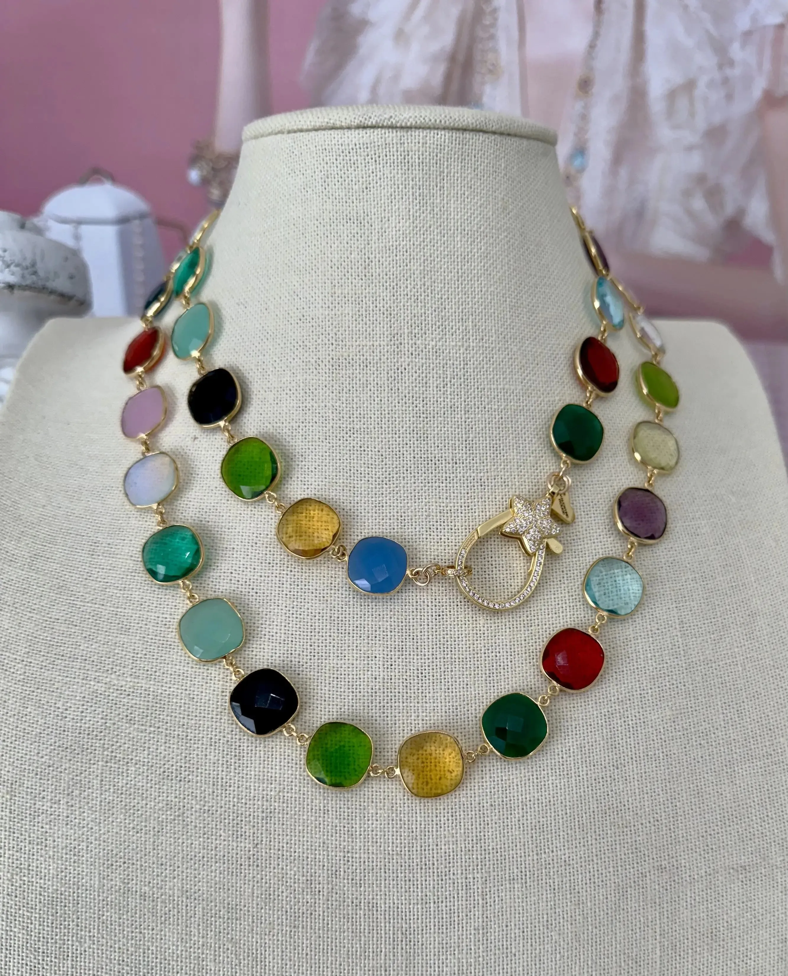 Positano Gemstone Necklace - Gold