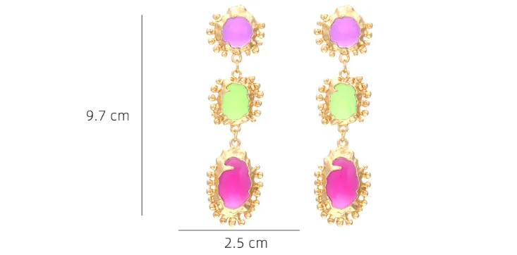 Pre Order:  Colorful Gemstone Pendant Earrings