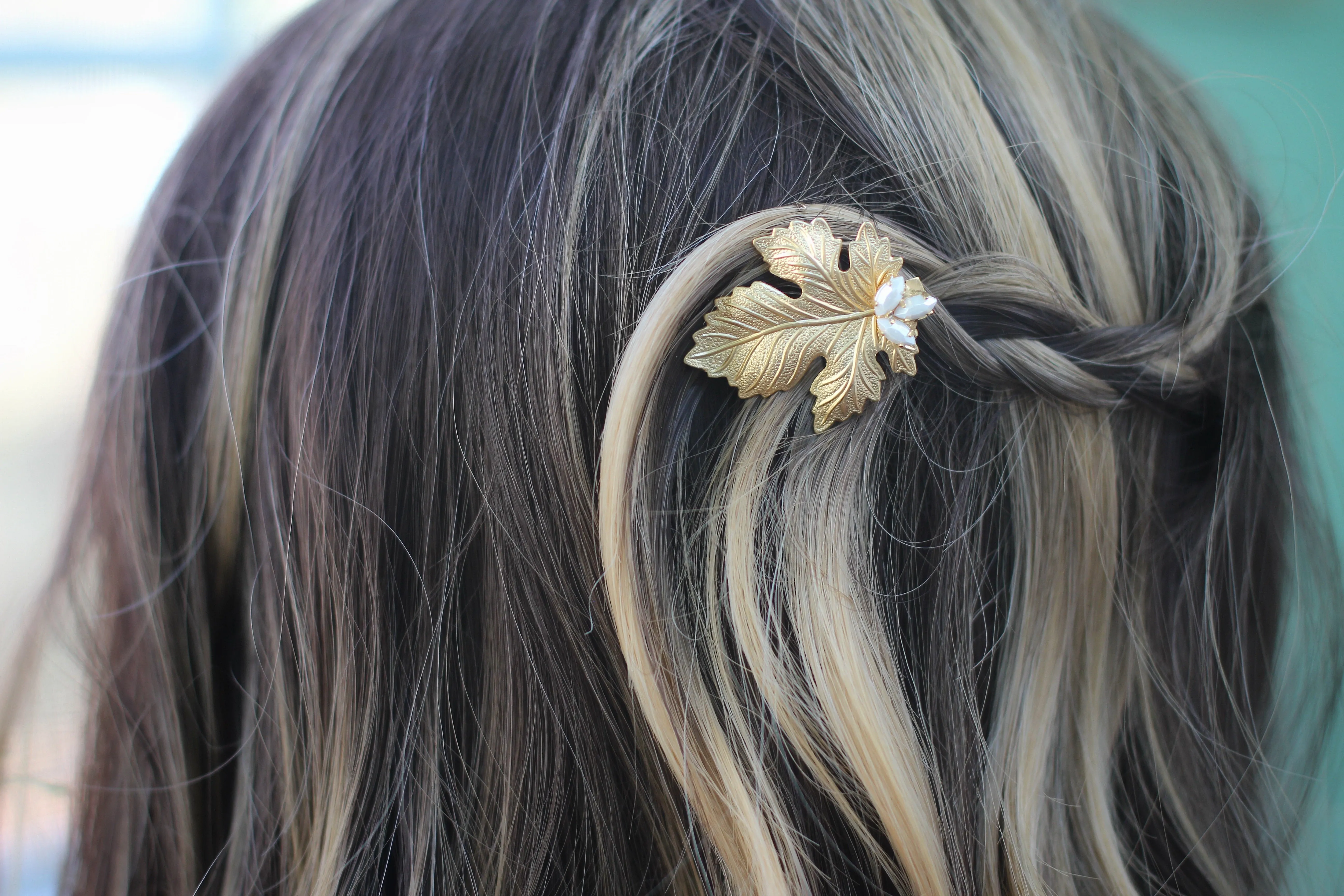 Preorder* Fig Leaf Pearls Barrette