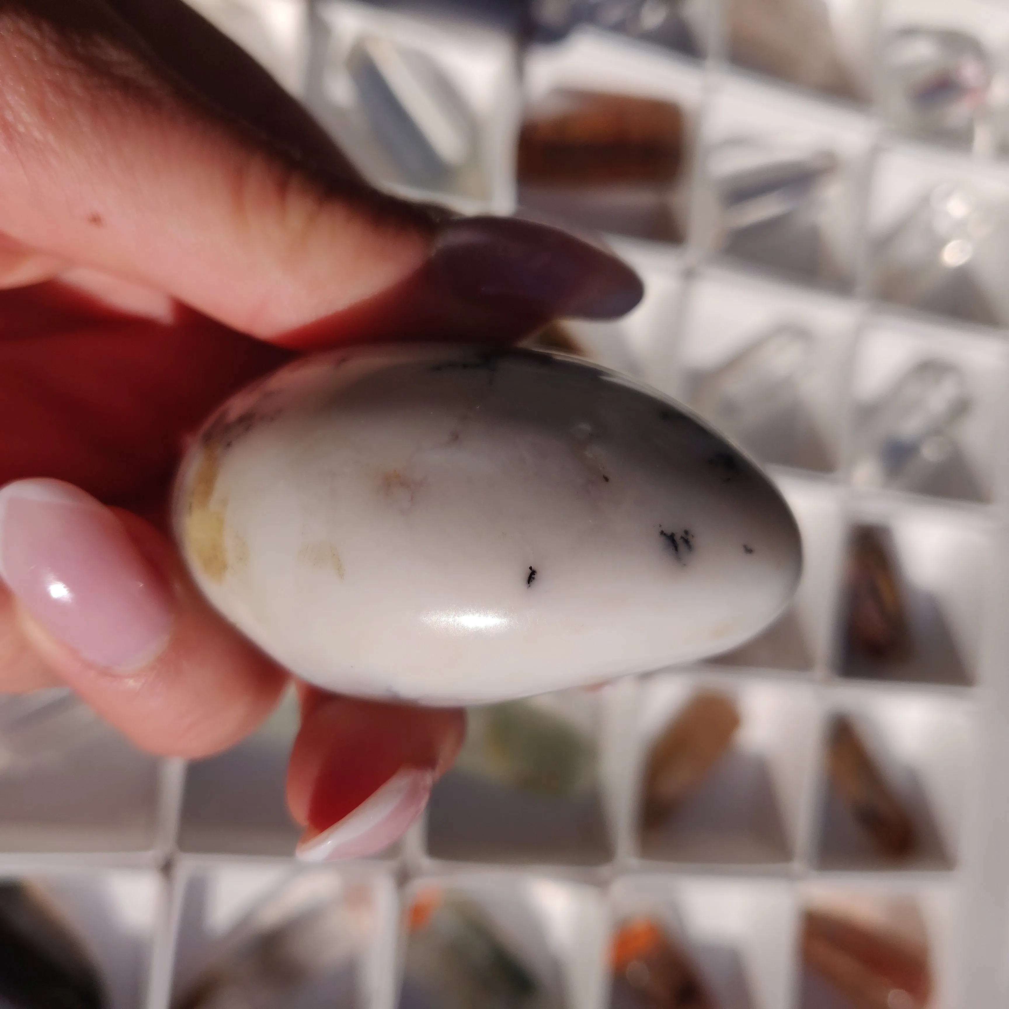 Purple Dendritic Opal Palm Stone (#15)