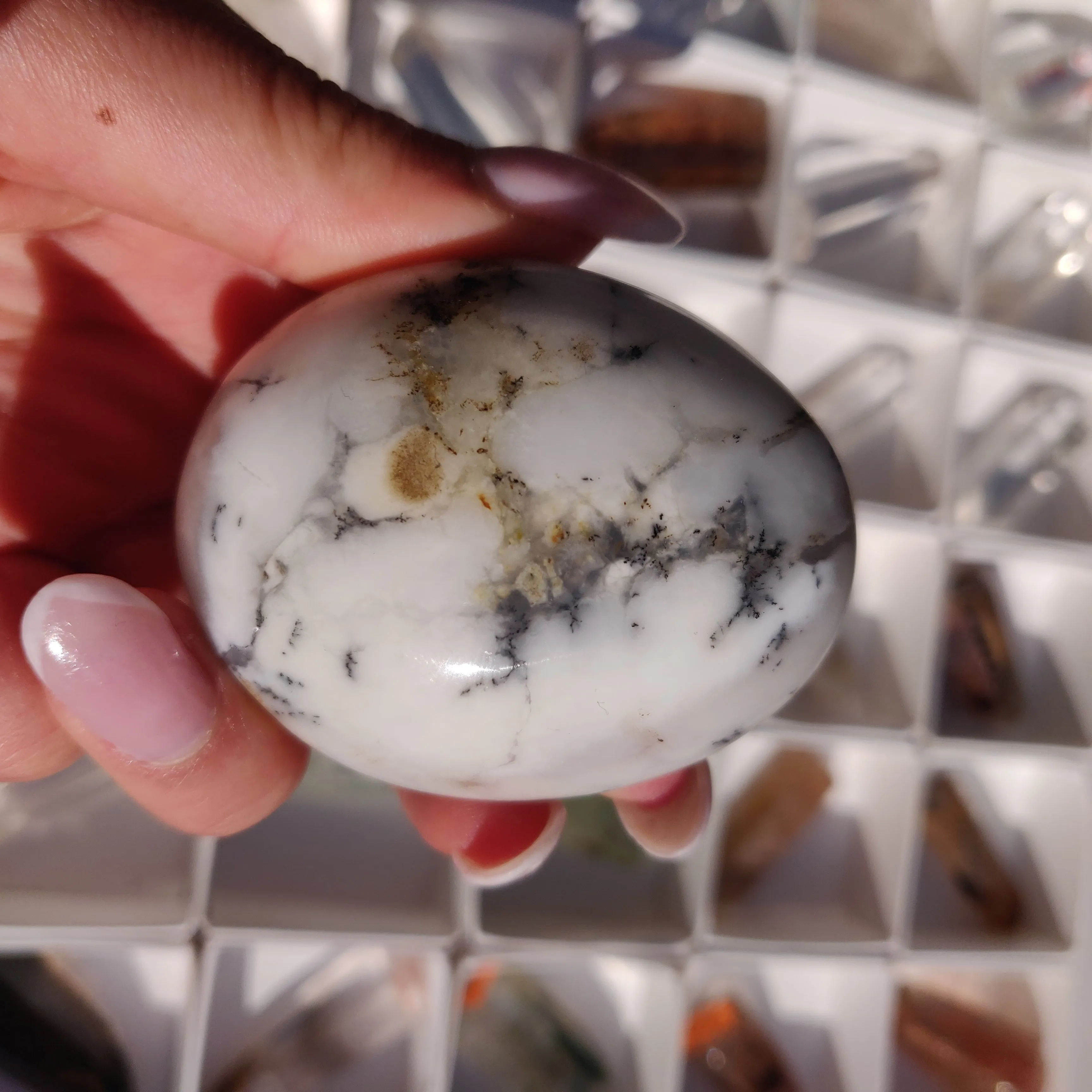 Purple Dendritic Opal Palm Stone (#15)