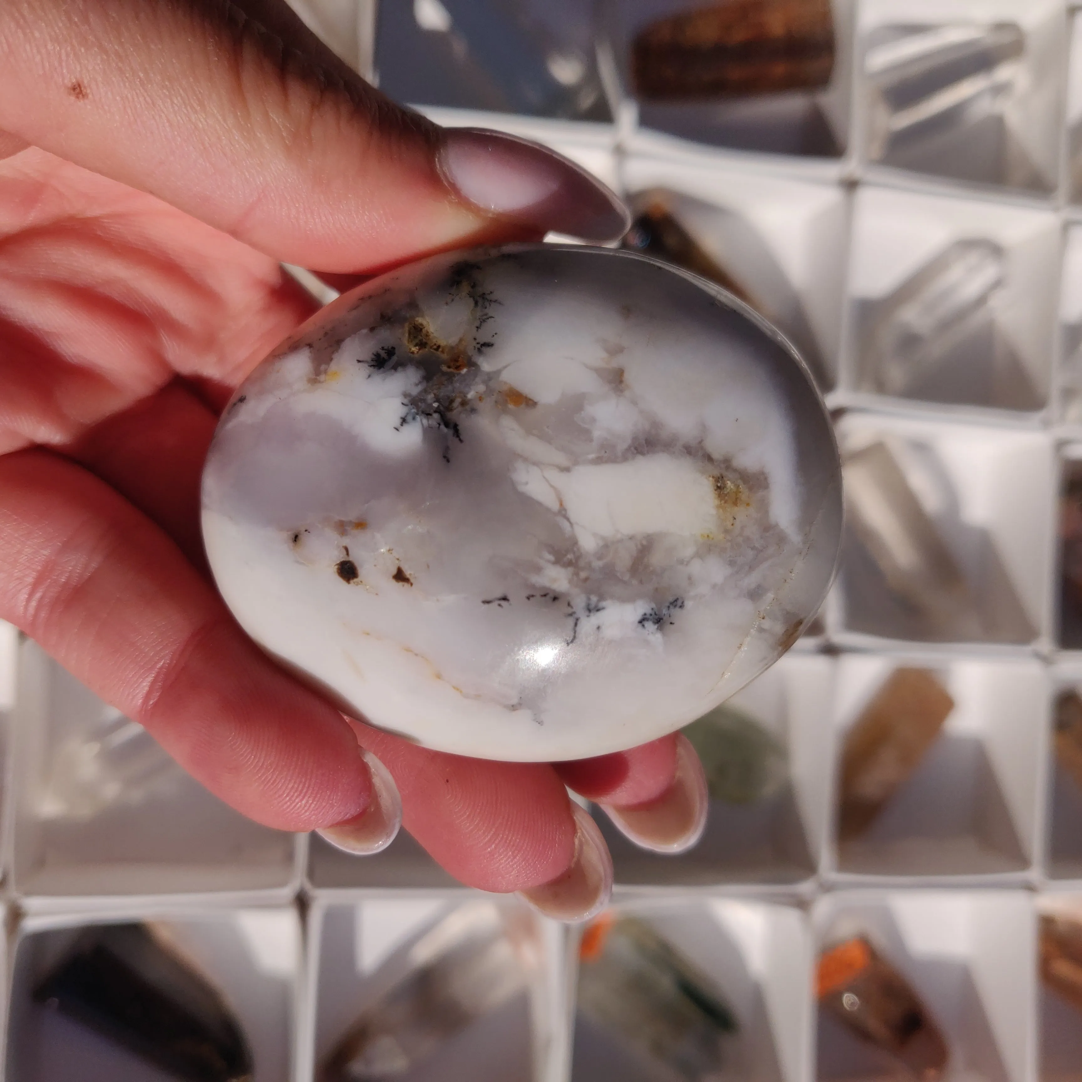 Purple Dendritic Opal Palm Stone (#15)