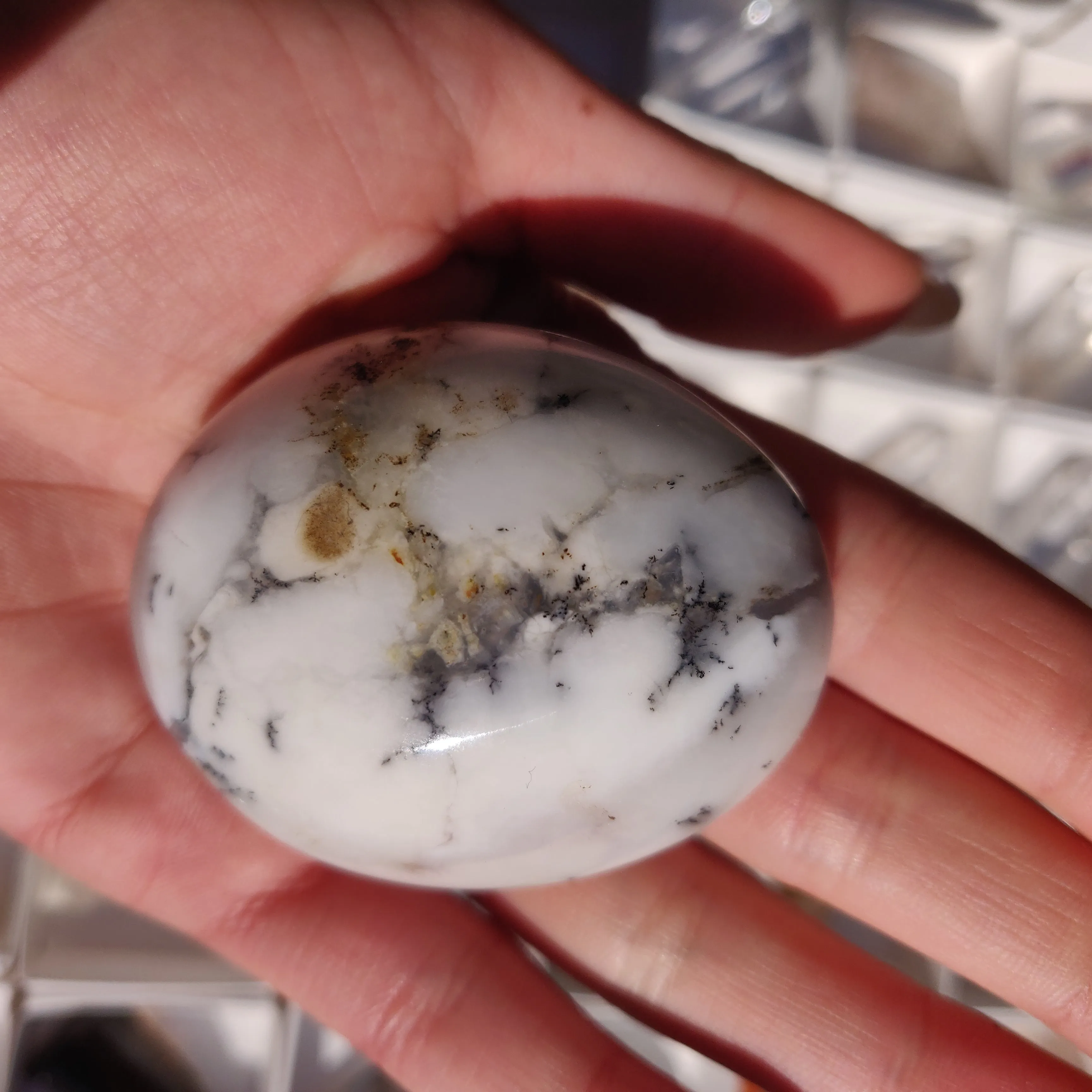 Purple Dendritic Opal Palm Stone (#15)