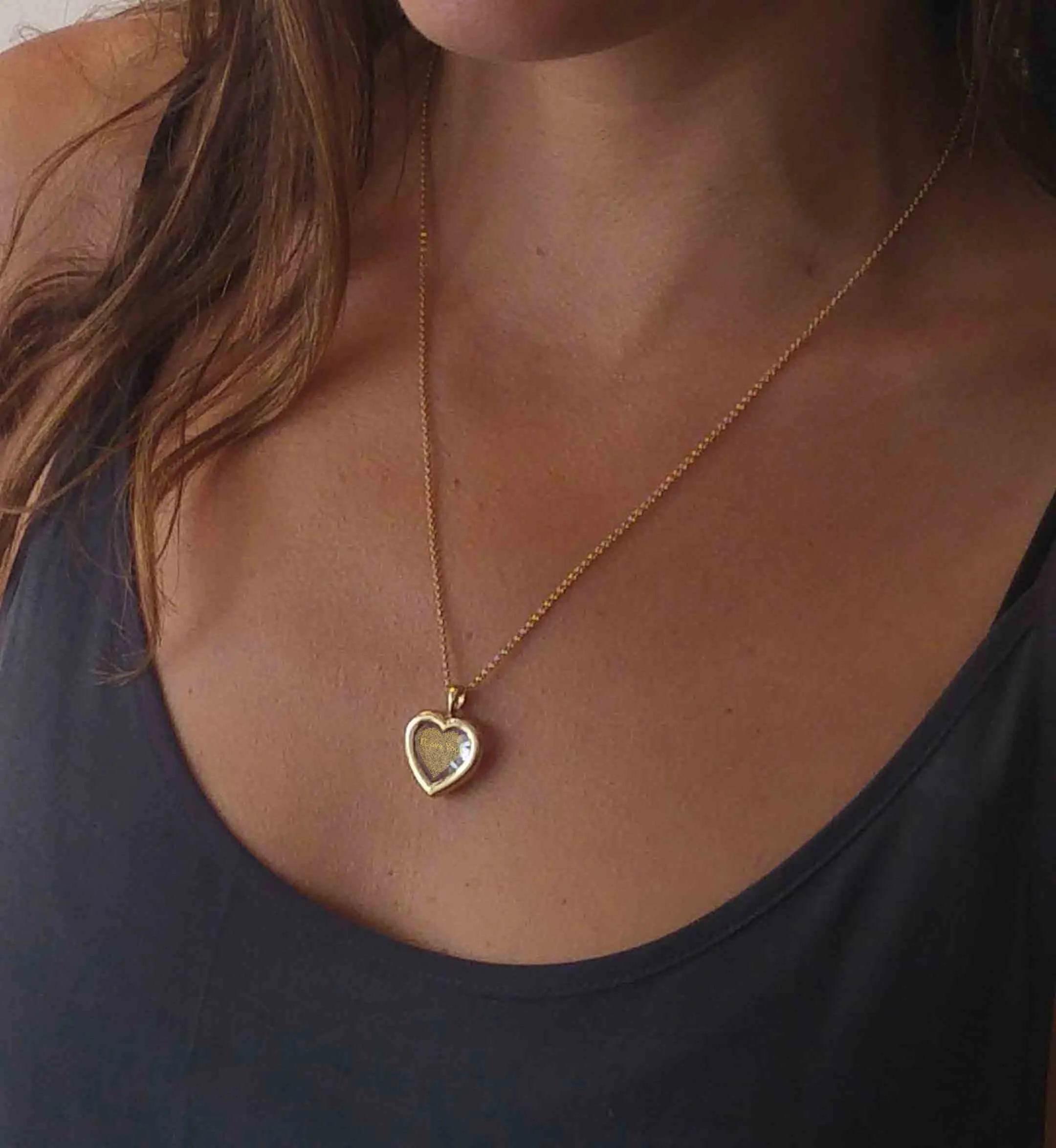 "I Love You" in 120 Languages, Sterling Silver Gold Plated (Vermeil) Necklace, Zirconia