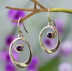 "Sophia" Oval Amethyst Drop Earrings