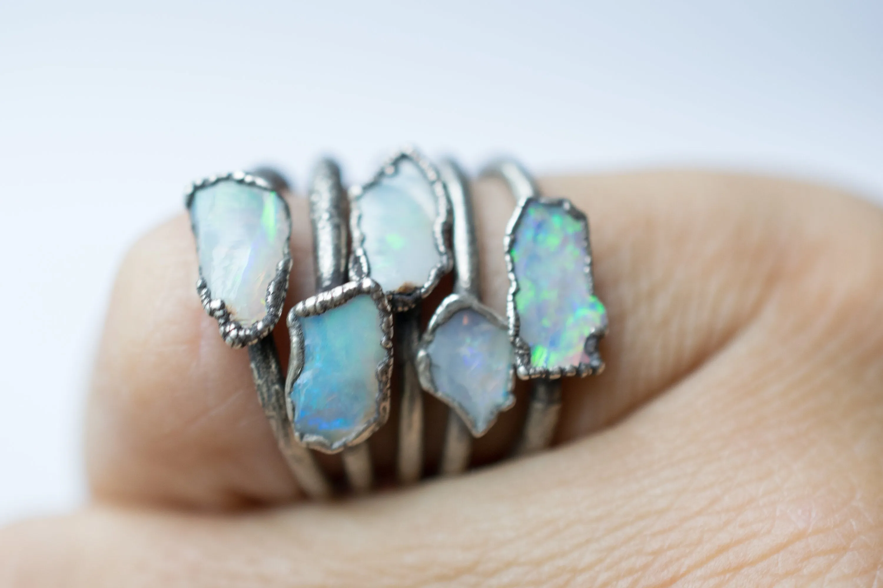 Raw opal ring | Rough opal ring