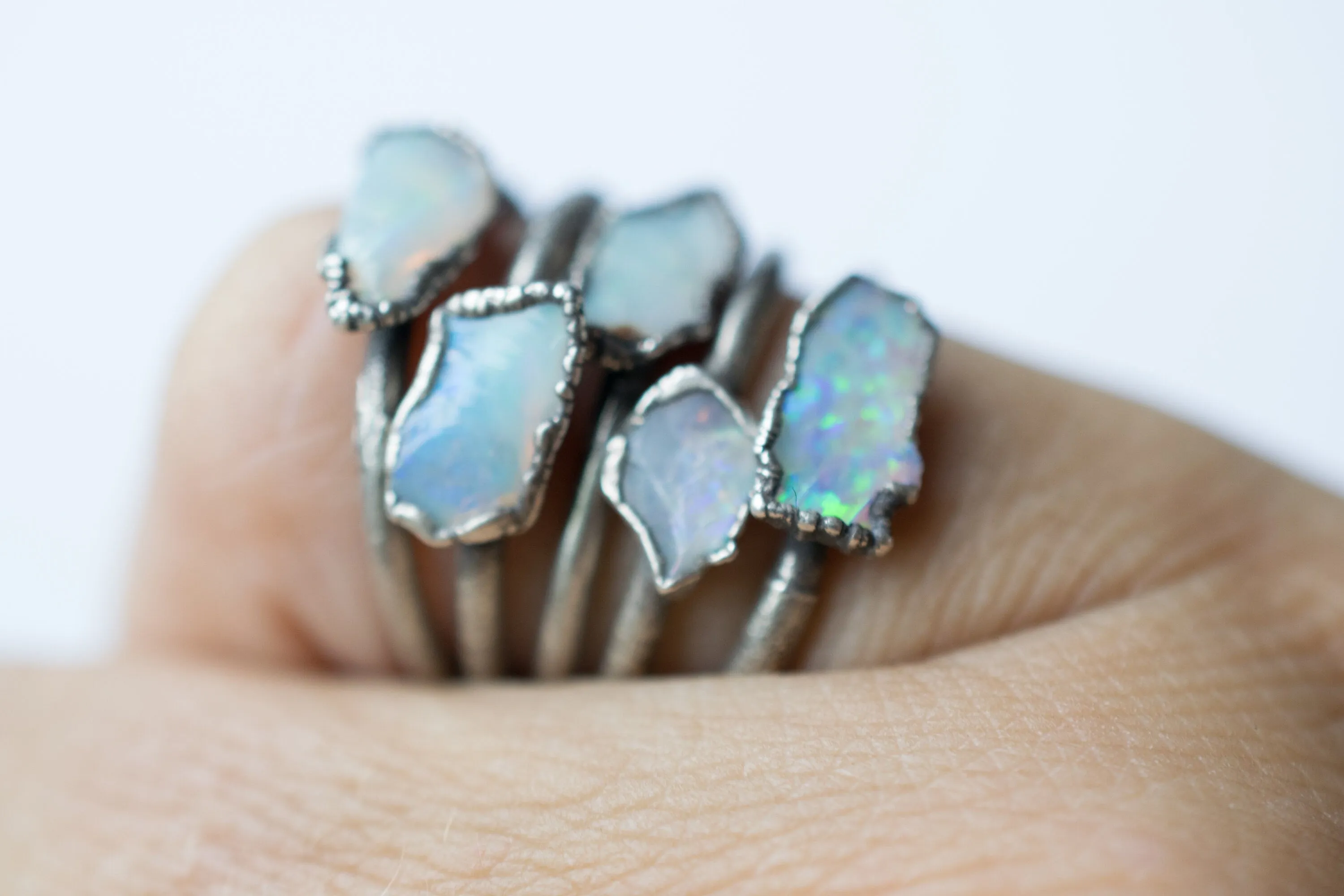 Raw opal ring | Rough opal ring