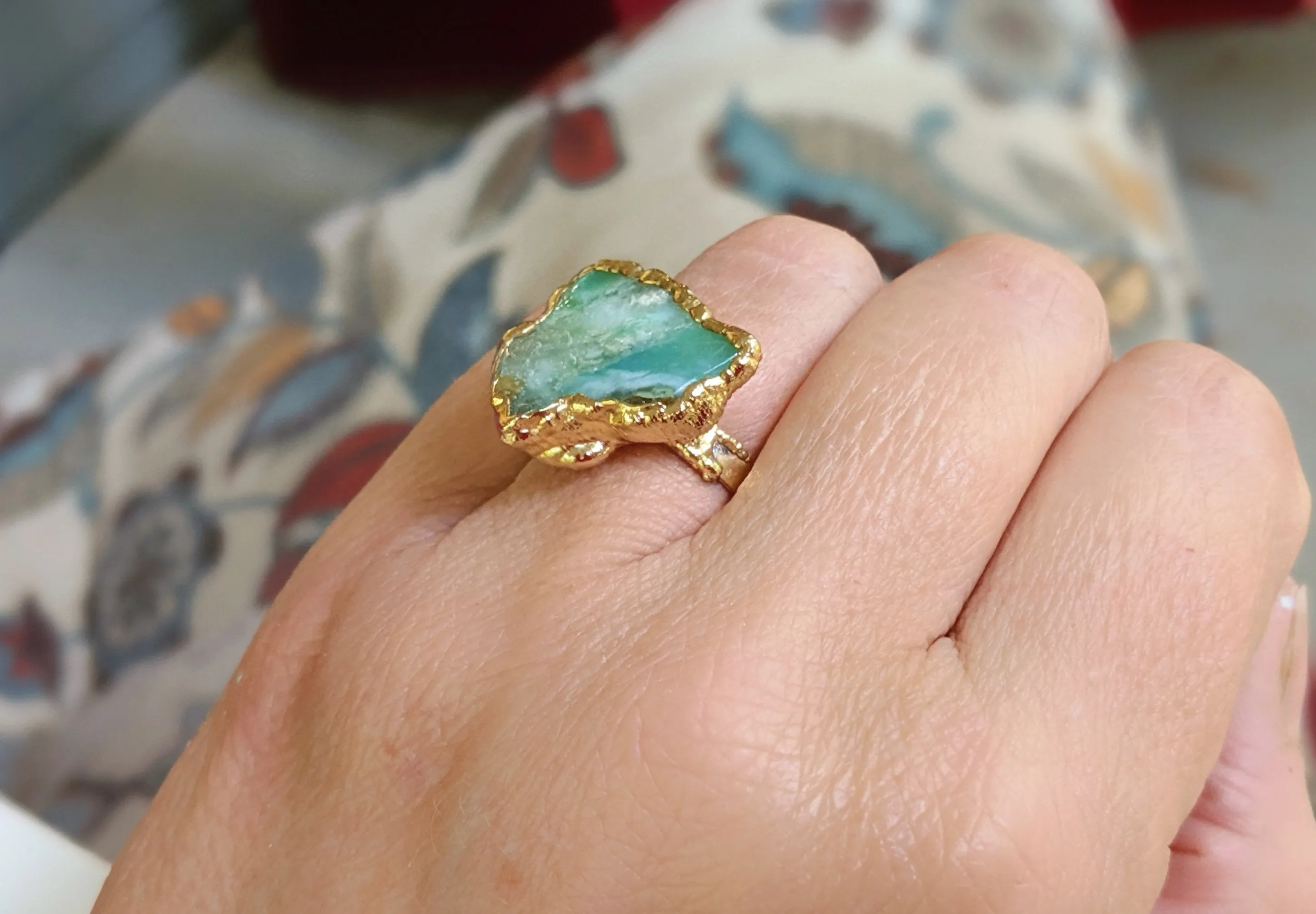 Raw Peruvian Opal ring