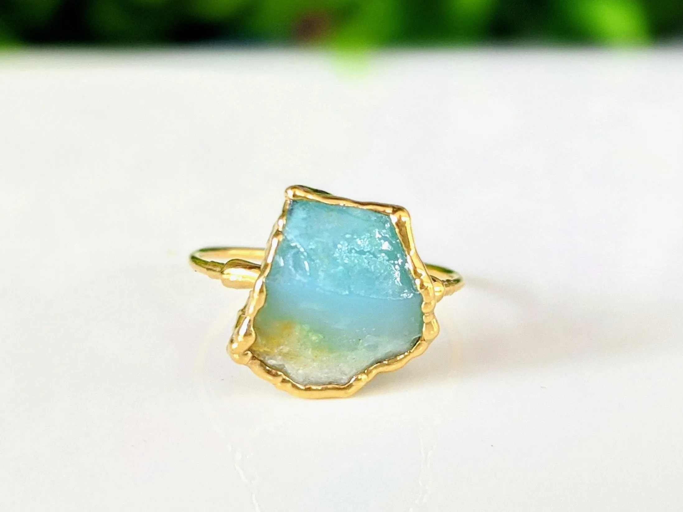 Raw Peruvian Opal ring