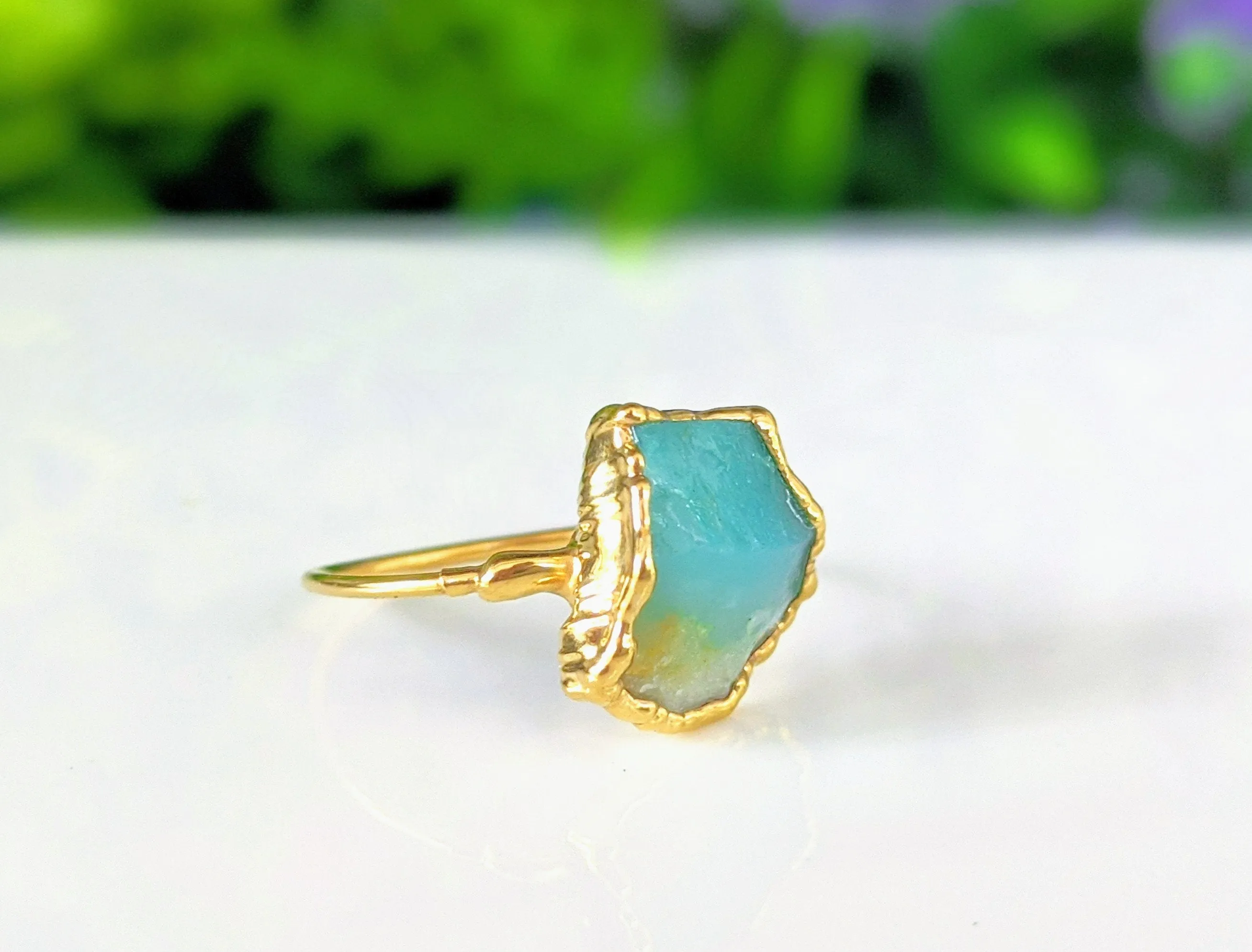 Raw Peruvian Opal ring