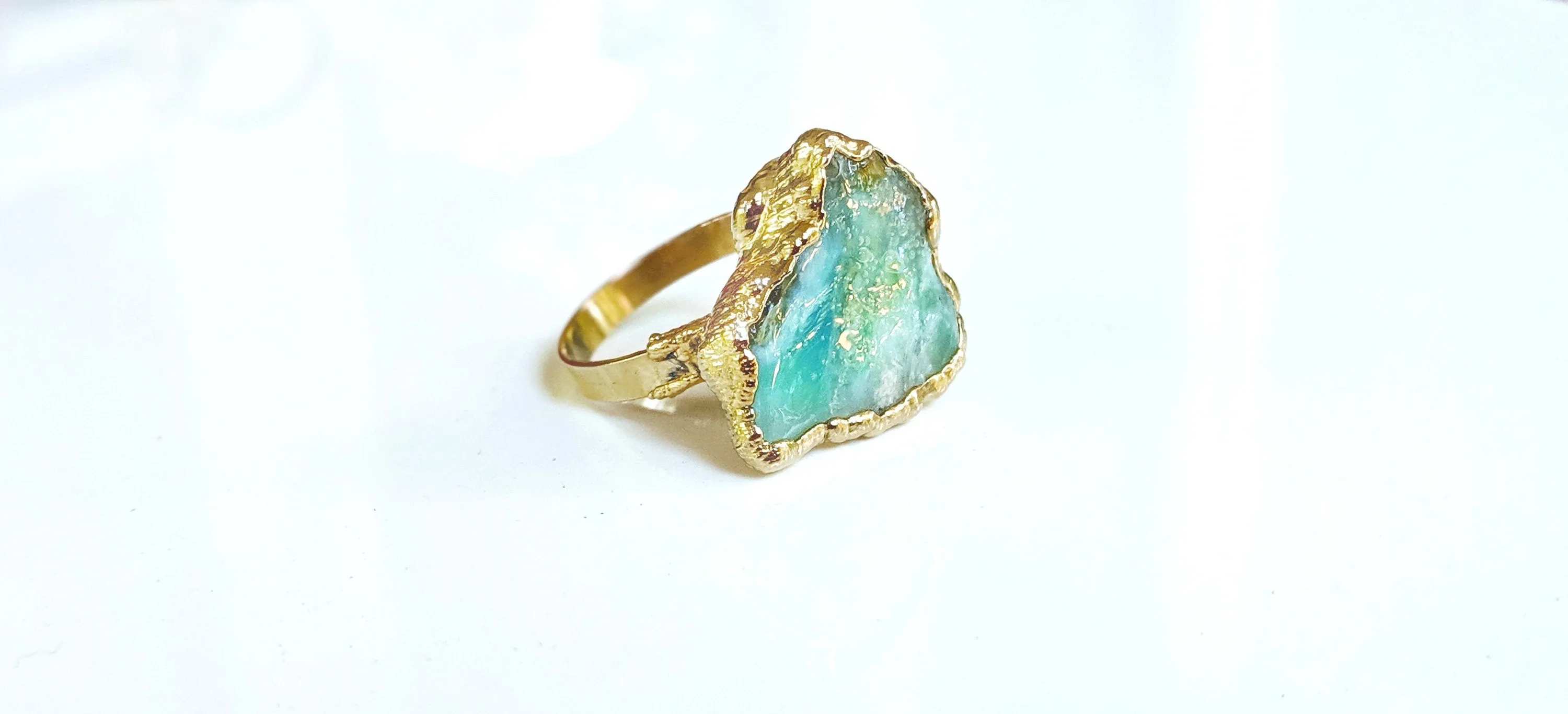 Raw Peruvian Opal ring