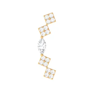 Real Diamond Ear Crawler Earring for Helix Piercing