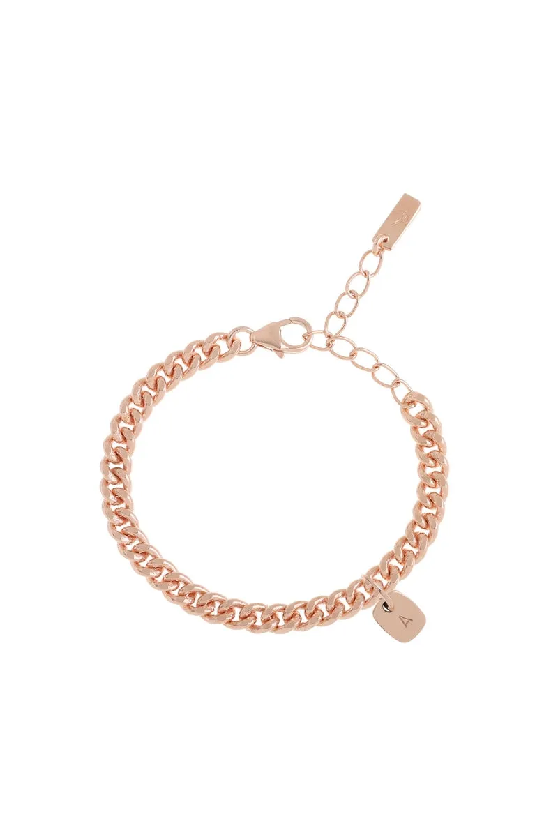 Rectangular Pendant Bracelet - Rose Gold