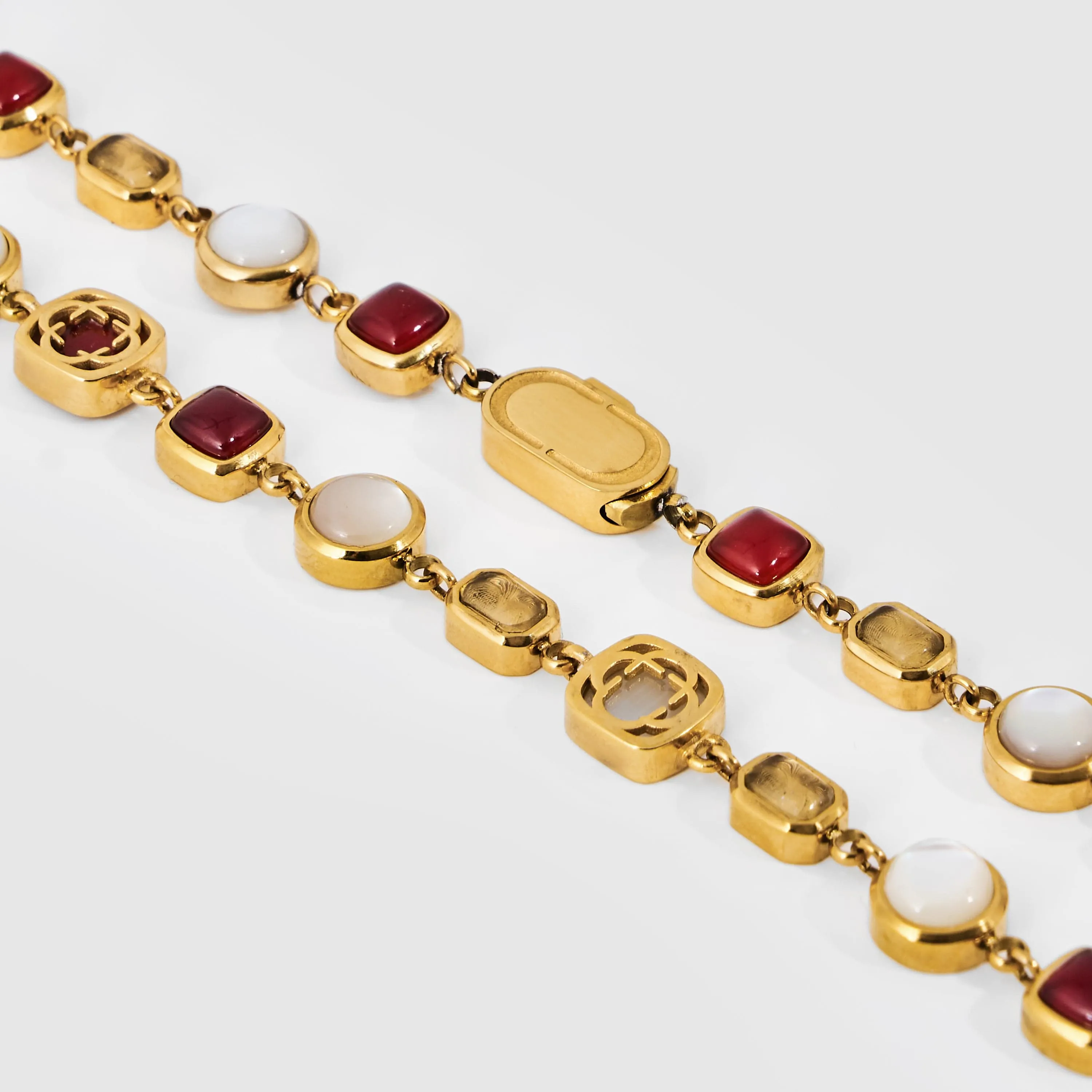 Red Crystal Gemstone Set (Gold)