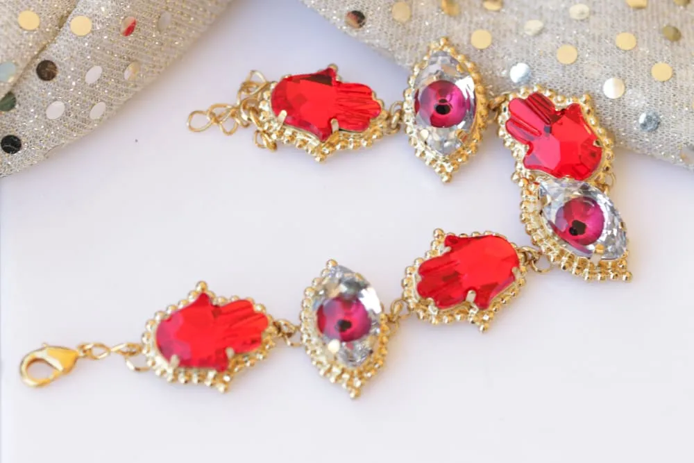 RED HAMSA BRACELET