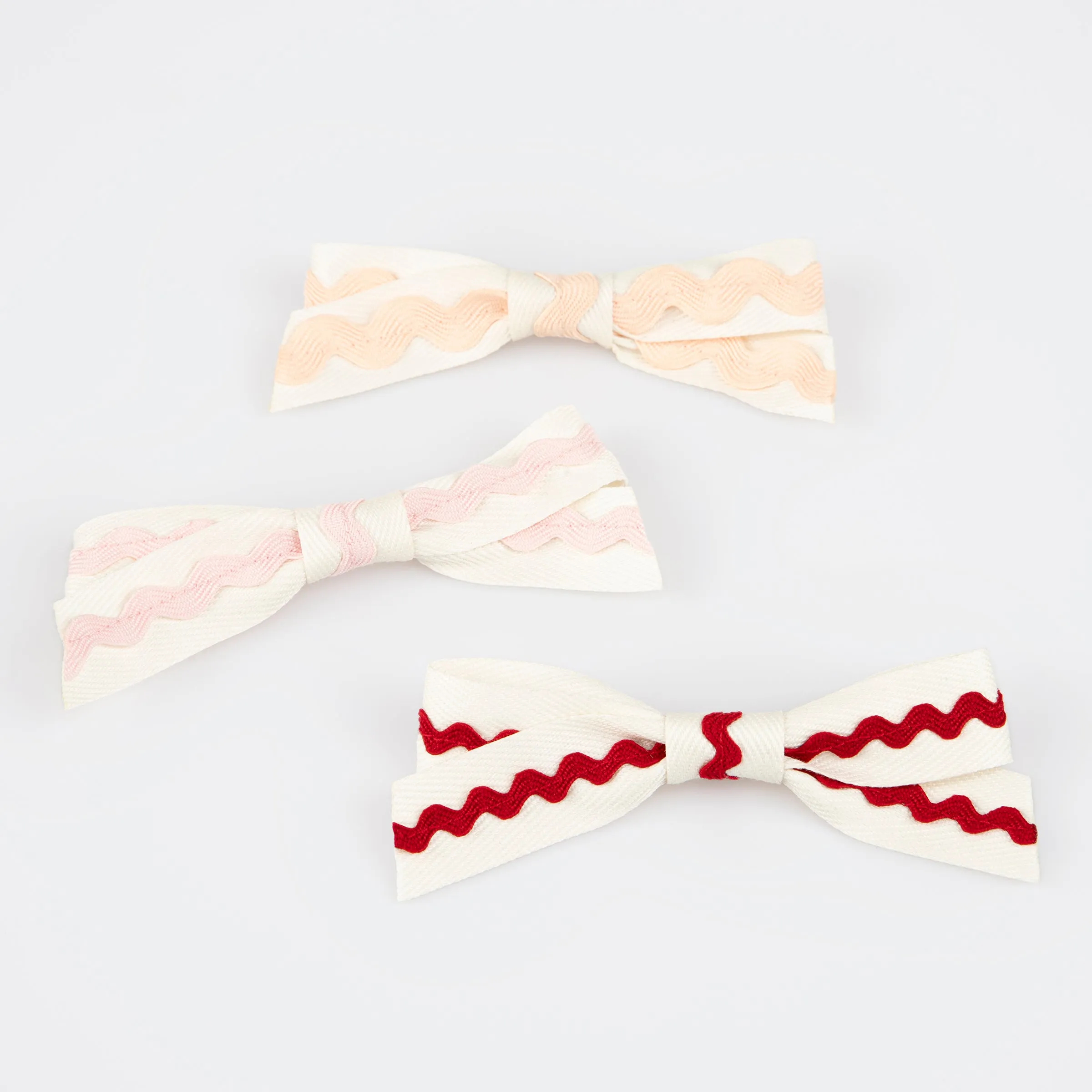 Ricrac Bow Hair Clips (x 5)