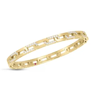 Roberto Coin Navarra 18K Yellow Gold Diamond Bangle Bracelet