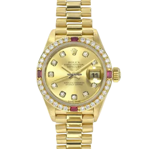 Rolex Datejust 69068 Champagne Diamond Ruby