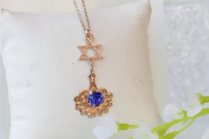 ROSE GOLD STAR Of David Necklace