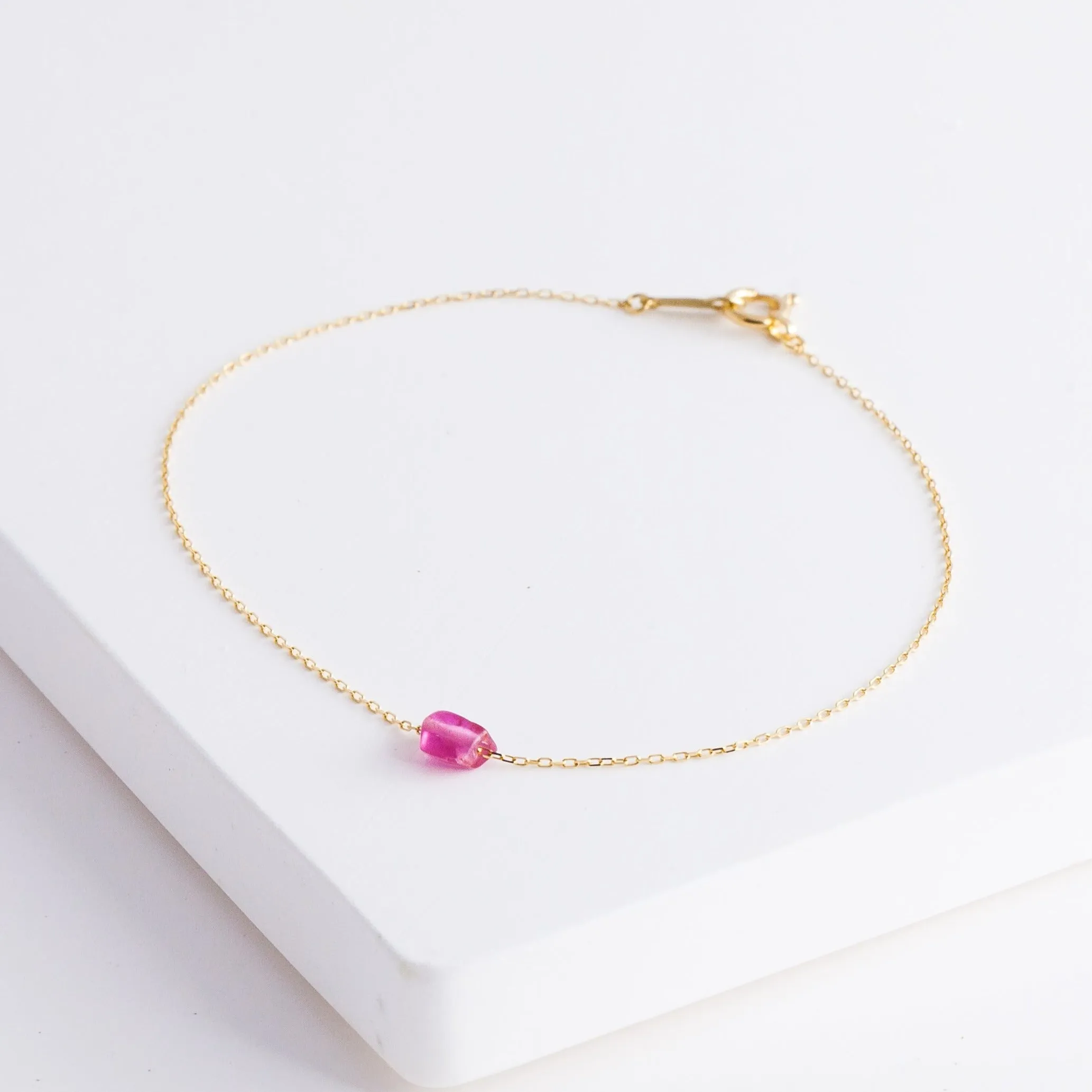 Rough stone ruby bracelet