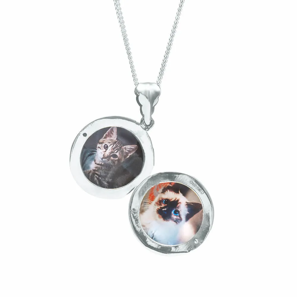 Round Locket Necklace | Silver