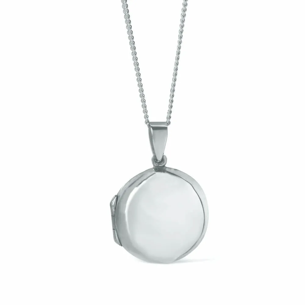 Round Locket Necklace | Silver