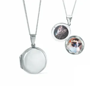 Round Locket Necklace | Silver