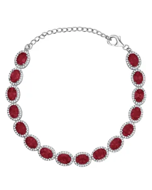 Ruby and Cubic Zirconia Tennis Bracelet