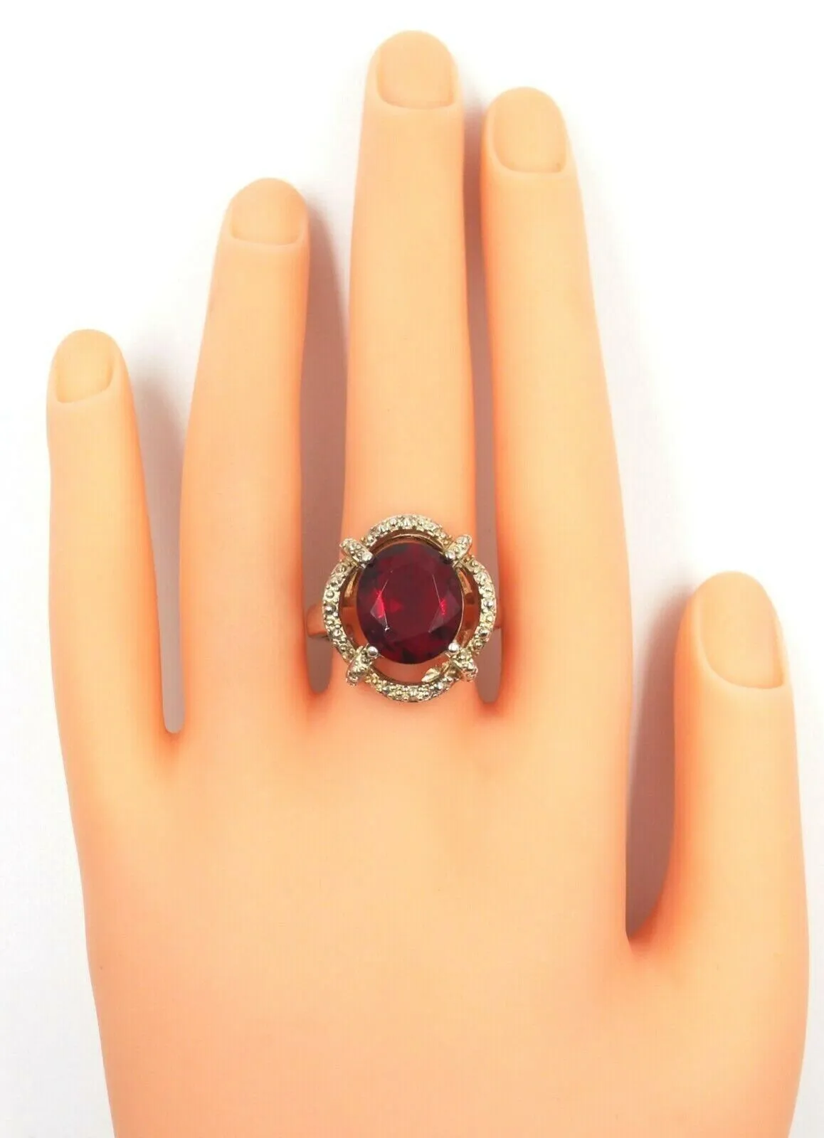 Ruby Red Glass 925 Sterling Silver Ring