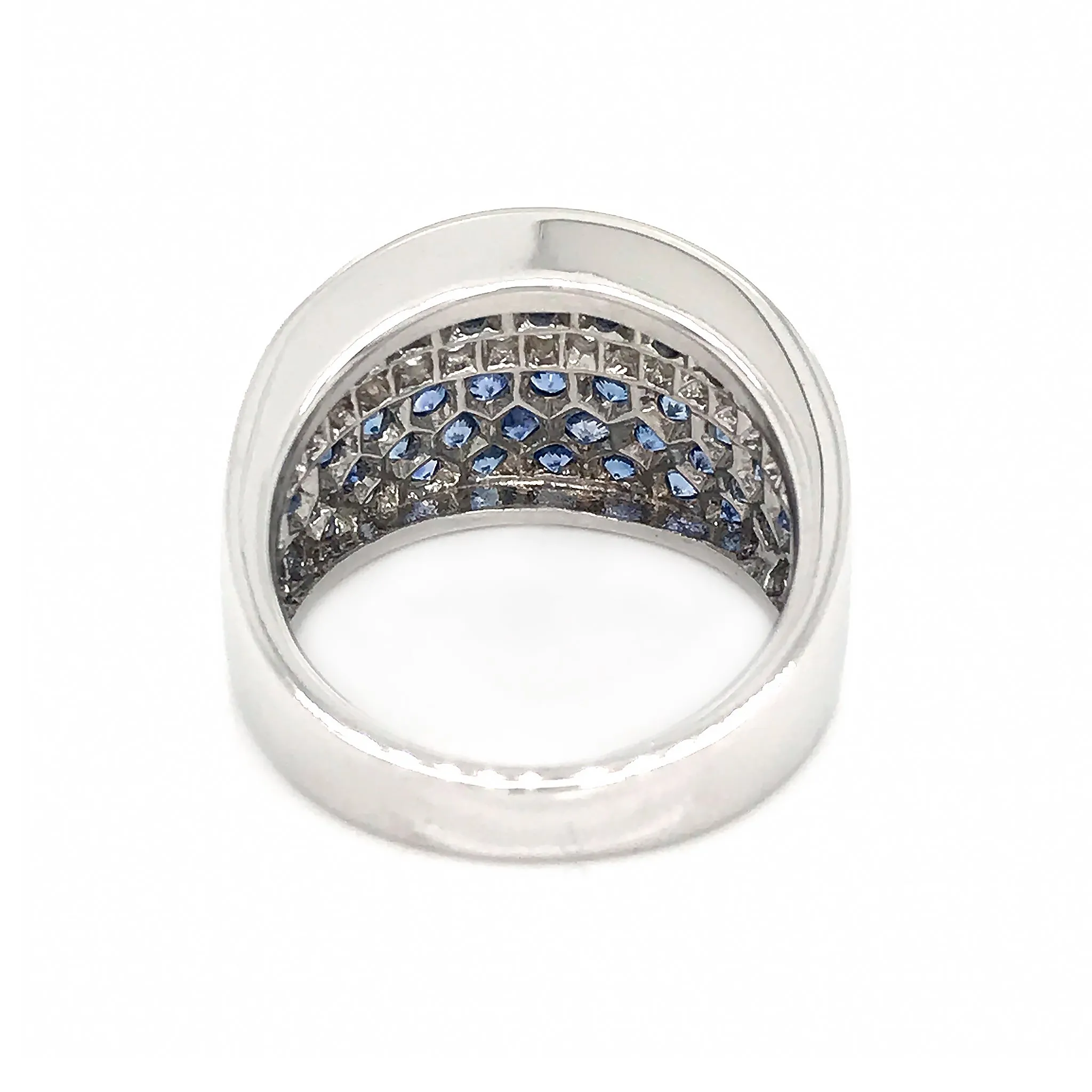 Sapphire & Diamond Cocktail Ring in 18k Gold