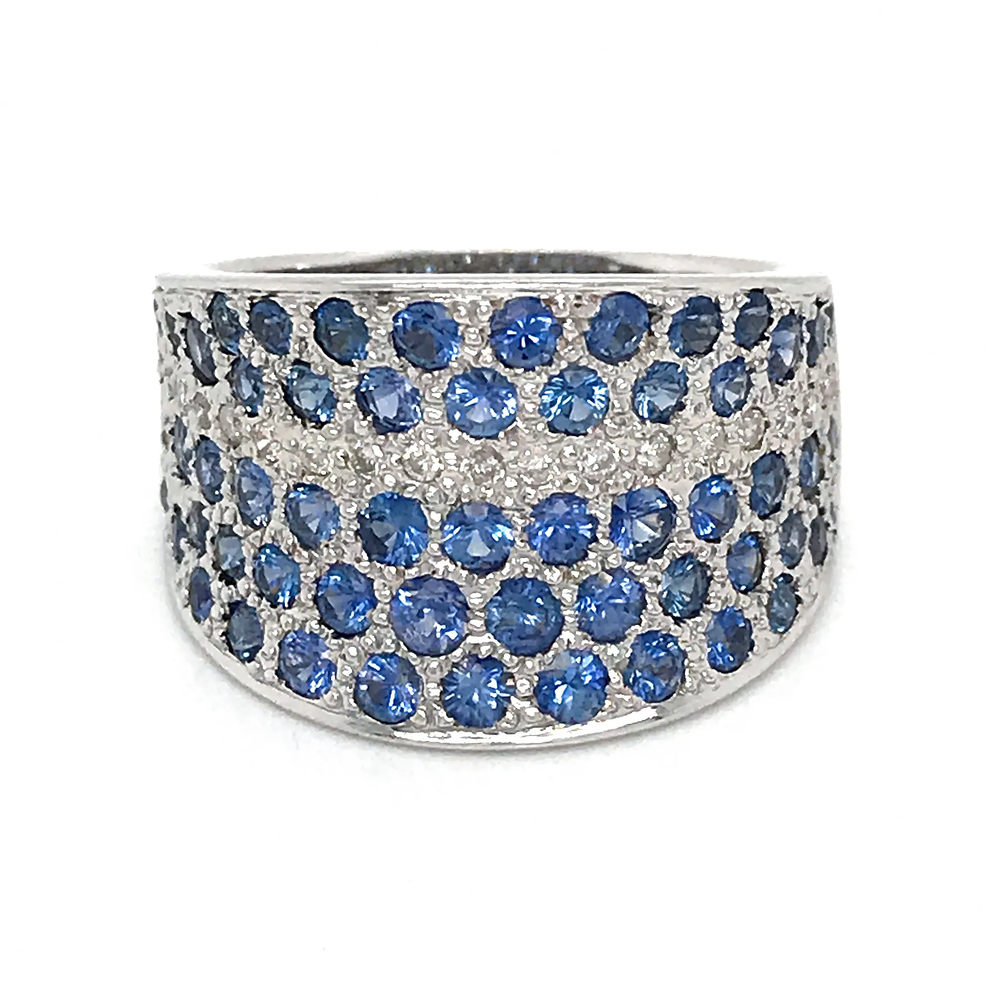 Sapphire & Diamond Cocktail Ring in 18k Gold