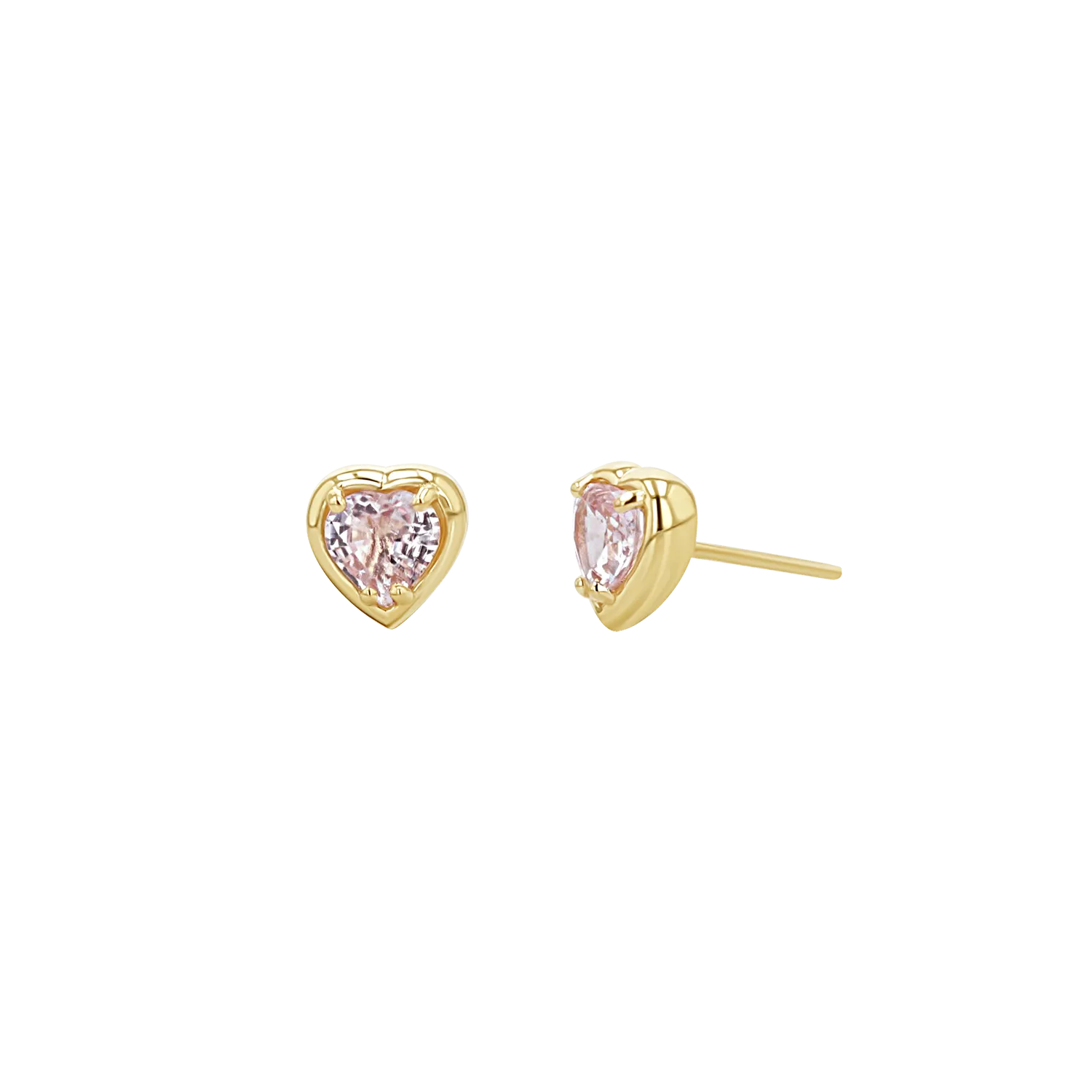 Sapphire Heart Stud Earrings